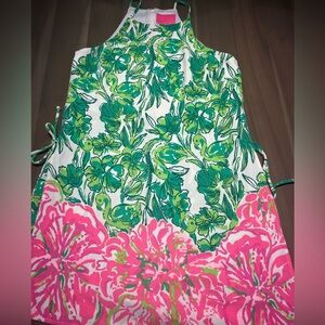 Lilly Pulitzer Green and Pink Tropical romper